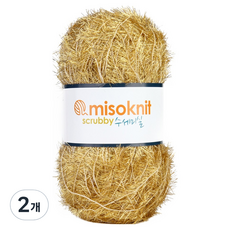 미소털실 펄 수세미실 80g, 66메탈골드, 2개