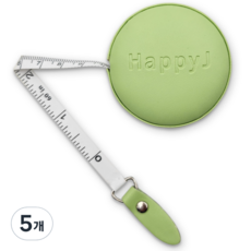 Happyj 攜帶型迷你圓形皮革捲尺 薄荷色, 1.5m, 5個