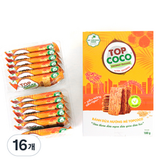 TOPCOCO 椰子脆米餅 芝麻口味, 16盒, 180g
