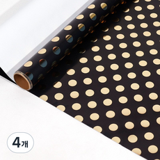 길그리 블랙 앤 골드 선물 포장지 3m, 01 도트, 4개