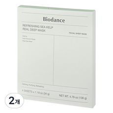 Biodance 清爽海藻Real深層面膜, 2盒, 4片