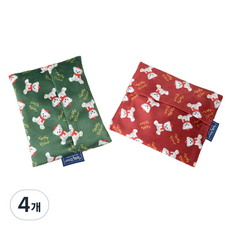 韓國產小熊圖案暖暖包收納袋組 紅色+綠色, 4組