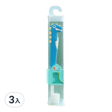 其他品牌 恐龍造型兒童軟毛牙刷 柔軟刷毛呵護牙齦, 藍色, 1入, 3支