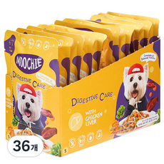 MOOCHIE 생후 2개월 이후용 장건강 강아지 습식사료, 36개, 85g, 닭