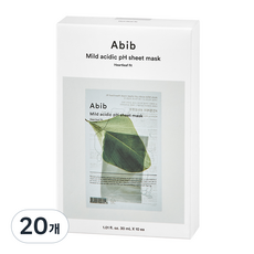 아비브 약산성 pH 시트 마스크 어성초 핏 30ml, 1개입, 20개