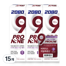 2080 프로나인 치약 스트롱민트향, 15개, 120g