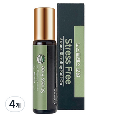 퓨어스 노스트레스 아로마 롤온 에센셜 오일, 4개, 10ml, 노스트레스 마사지오일