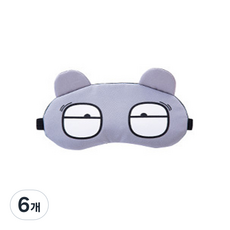 可愛表情眼罩, 灰色, 6個