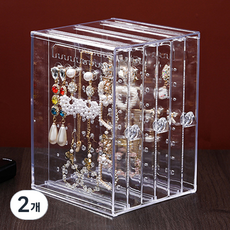 더플로우 한눈에 보기에도 좋고 깔끔한 악세사리 보관함 A타입, 2개, 투명