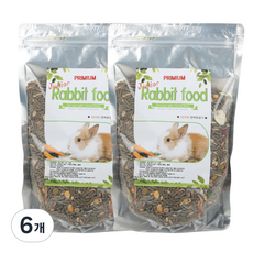 가운펫 프리미엄 어린 토끼 스폐셜 사료, 1kg, 6개