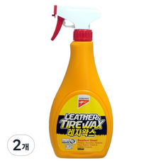 캉가루 레자 시트 인조가죽 플라스틱 타이어 왁스, 500ml, 2개