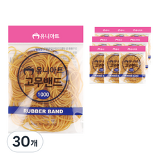 유니아트 고무밴드 7cm, 노랑, 30개