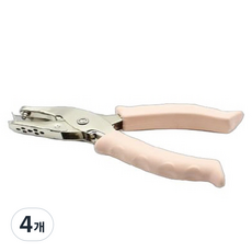 마다꾸미 컬러 핸드 1공 펀치 3mm, 파스텔핑크, 4개