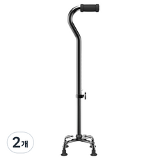 글로리치 심플한 지팡이 곡선모양, 블랙, 2개