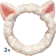아이코어스 고양이 귀 야옹이 세안밴드, 아이보리, 2개