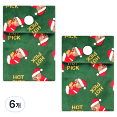 핫픽 따뜻하곰 휴대용 프리미엄 극세사 포켓용 핫팩 파우치 클래식 그린 미니, 6개