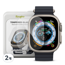 링케 애플워치 울트라 강화유리 액정보호필름 4p 세트, 2개