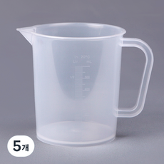 PP 반투명 계량컵, 화이트, 600ml, 5개