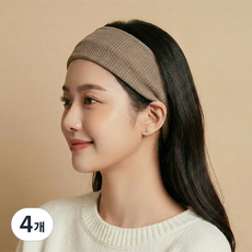 라라듀 탄성 스포츠 헤어밴드, 카키, 4개