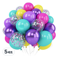 曼德哈比五彩紙屑氣球組, 金屬藍紫色, 5套