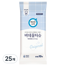 깨끗한나라 닥터비데 오리지널 비데물티슈 휴대형, 25개, 10매, 55g