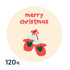 Donna&deco Happy Merry 手套 4.5cm 圓形貼紙, 120個, 混合顏色