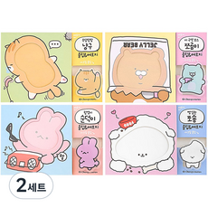 順德克魯 壓克力夾便條紙 4件組, 混合色, 2套