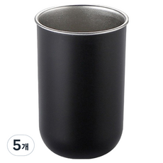 hillo Easy 304不鏽鋼基本漱口杯, 黑色, 5個