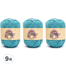 samnamtteugaesil My Poly 編織線 120g, 21 褪色湖水綠, 9個