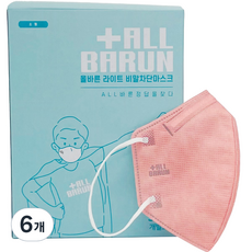 ALLBARUN 라이트 비말차단마스크 소형 KF-AD, 30개입, 6개, 코랄