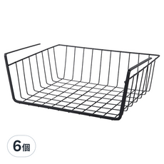 SIANG SI 櫥櫃隔板下掛籃, 6個, 黑色