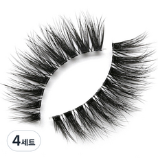 퍼니셀러 메이크업 두꺼운 인조 양쪽 속눈썹 EA05투명테리어, 4세트