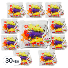 블루마토 지우개4 악어 4종, 주황, 노랑, 초록, 보라, 30세트