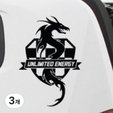 Kreco UNLIMITED ENERGY 車用貼紙, 黑色, 3個