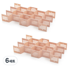 윰스 서랍 정리정돈 칸막이 파티션 12p 세트, 핑크, 6세트