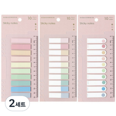 Joypick 簡易尺便利貼標籤 3件組 粉彩色, 2套