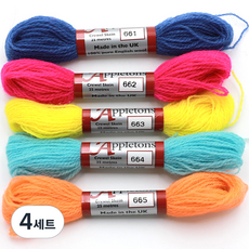 JoyJasu Appleton 羊毛繡線 5件組, 4套, 661, 662, 663, 664, 665