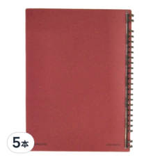 KOKUYO 國譽 a little special 360度24孔B5活頁本, 紅色, 5本