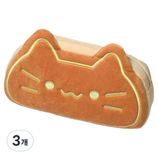 CASHCOO 귀여운 고양이 필통, 옐로우, 3개