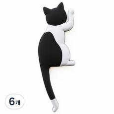 모나코올리브 꼬리감는 걸이냥 자석후크, 턱시도, 6개