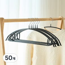 리브맘 어깨뿔방지 베이직 니트 옷걸이, 블랙, 50개