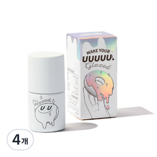 youyouyuyuyu 自我美甲釉面不擦萬能亮面凝膠, 單色, 8ml, 4個