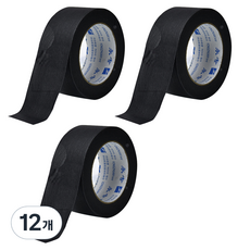 마다꾸미 크래프트 종이테이프 24mm, 블랙, 12개