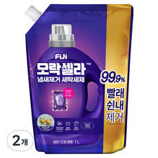 피지 모락셀라 빨래쉰내 냄새제거 실내건조 세탁세제 코튼향 리필, 1L, 2개