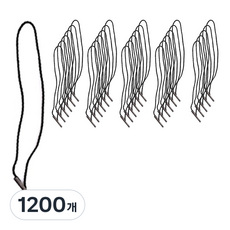 데이모드 라벨용 무핀 실고리, 06 블랙팁 + 블랙끈, 1200개