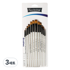 O-ON 水彩畫水彩筆壓克力美術扁刷 12種組, 3套, 12種