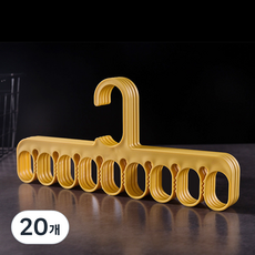 메이크마인 논슬립 3IN1 옷걸이 양말 집게걸이, 옐로우, 20개