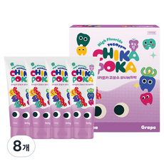 치카포카 고불소 충치케어 어린이 치약 포도향, 100g, 8개