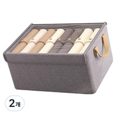 조인메이드 의류 보관 패브릭 박스, 그레이, 2개