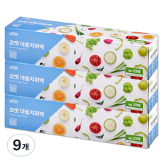 코멧 더블 지퍼백, 대(L), 20개입, 9개